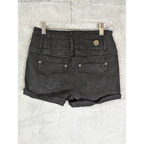 1st kiss black shorts high rise button fly size 7 - Picture 6 of 8